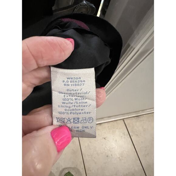 Boden Black Ruffle Neck Wool Midi Sheath Dress Sz 8 - Picture 7 of 8